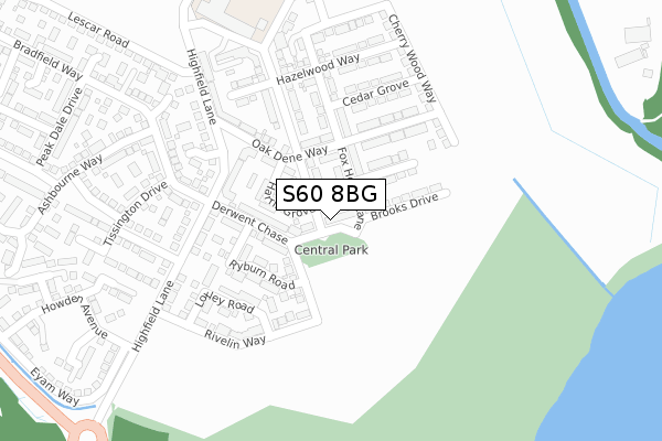 S60 8BG map - large scale - OS Open Zoomstack (Ordnance Survey)