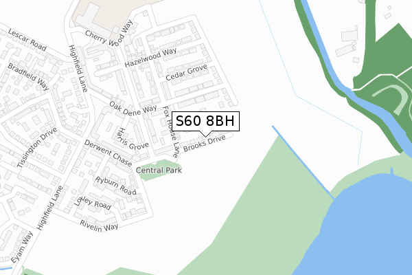 S60 8BH map - large scale - OS Open Zoomstack (Ordnance Survey)