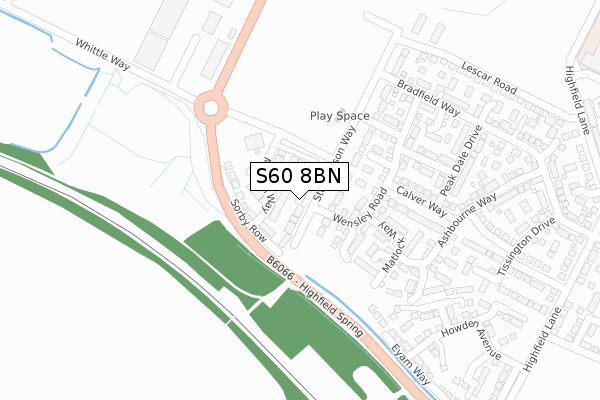 S60 8BN map - large scale - OS Open Zoomstack (Ordnance Survey)