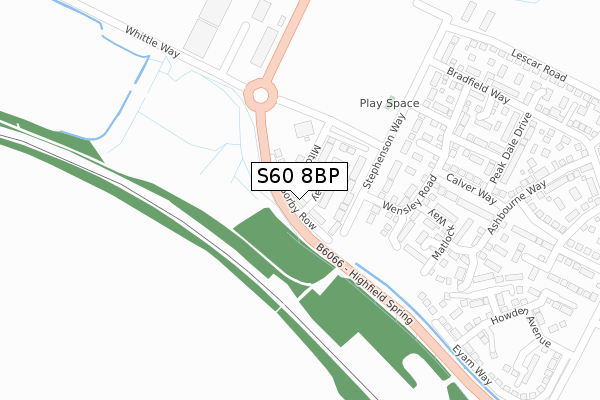 S60 8BP map - large scale - OS Open Zoomstack (Ordnance Survey)