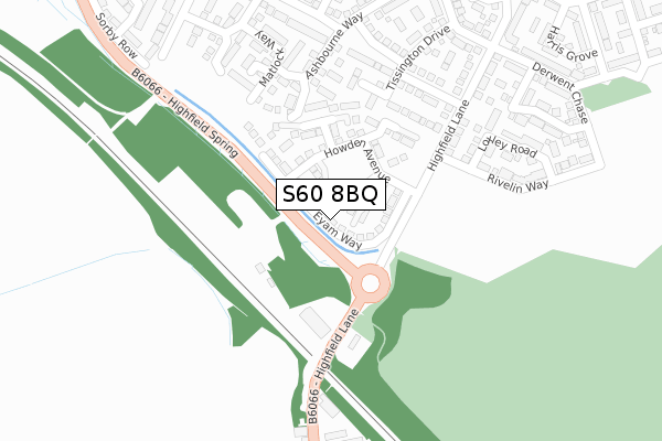 S60 8BQ map - large scale - OS Open Zoomstack (Ordnance Survey)