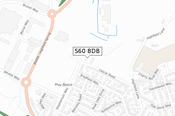 S60 8DB map - large scale - OS Open Zoomstack (Ordnance Survey)