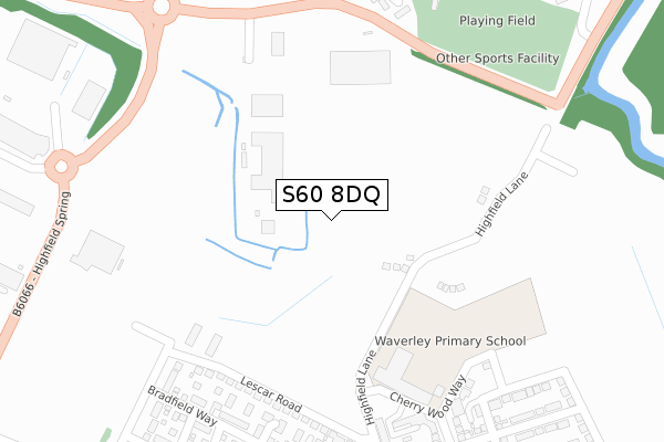 S60 8DQ map - large scale - OS Open Zoomstack (Ordnance Survey)