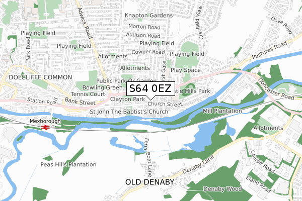 S64 0EZ map - small scale - OS Open Zoomstack (Ordnance Survey)