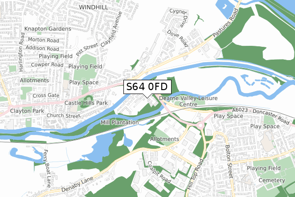 S64 0FD map - small scale - OS Open Zoomstack (Ordnance Survey)