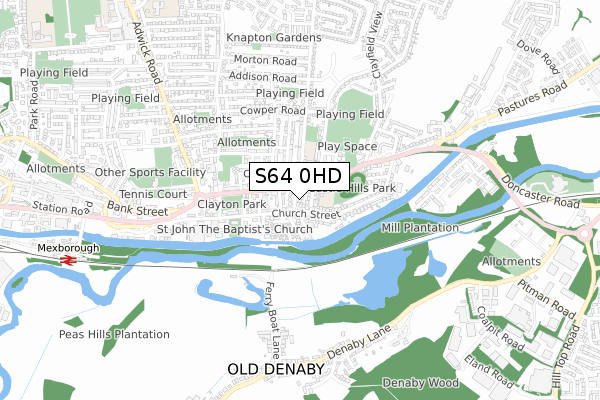 S64 0HD map - small scale - OS Open Zoomstack (Ordnance Survey)