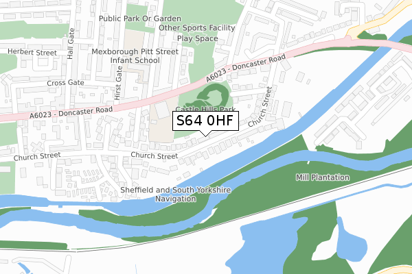 S64 0HF map - large scale - OS Open Zoomstack (Ordnance Survey)