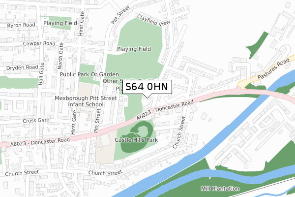 S64 0HN map - large scale - OS Open Zoomstack (Ordnance Survey)