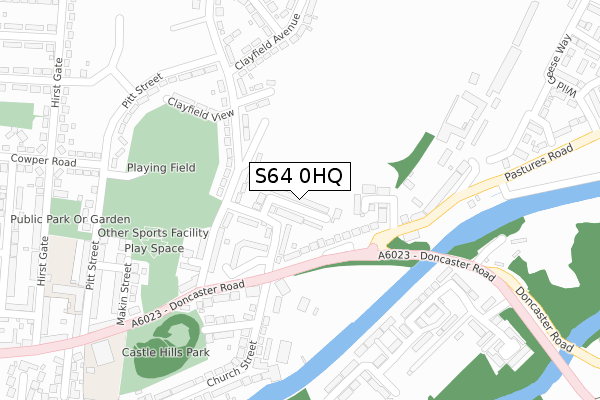 S64 0HQ map - large scale - OS Open Zoomstack (Ordnance Survey)