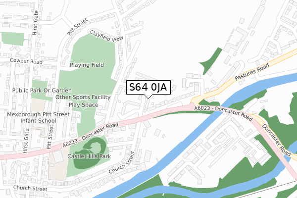 S64 0JA map - large scale - OS Open Zoomstack (Ordnance Survey)