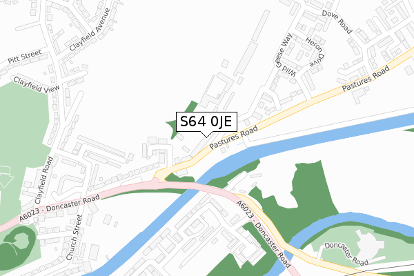 S64 0JE map - large scale - OS Open Zoomstack (Ordnance Survey)