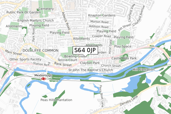 S64 0JP map - small scale - OS Open Zoomstack (Ordnance Survey)