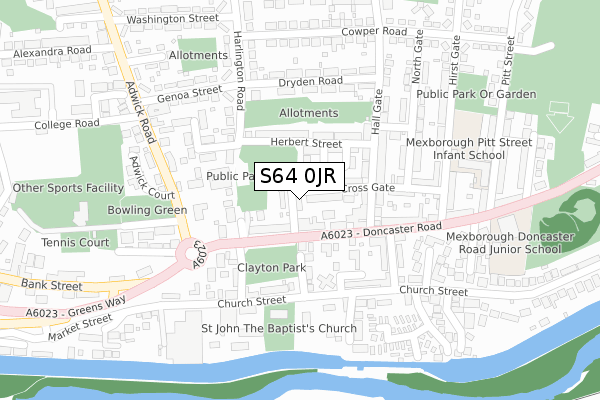 S64 0JR map - large scale - OS Open Zoomstack (Ordnance Survey)