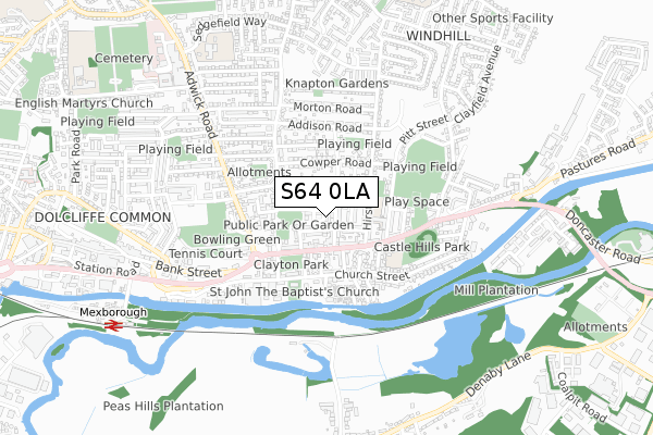 S64 0LA map - small scale - OS Open Zoomstack (Ordnance Survey)