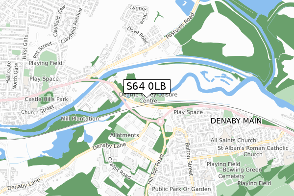 S64 0LB map - small scale - OS Open Zoomstack (Ordnance Survey)