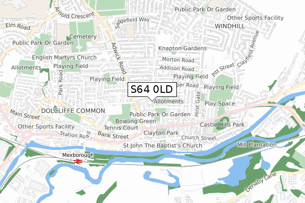 S64 0LD map - small scale - OS Open Zoomstack (Ordnance Survey)