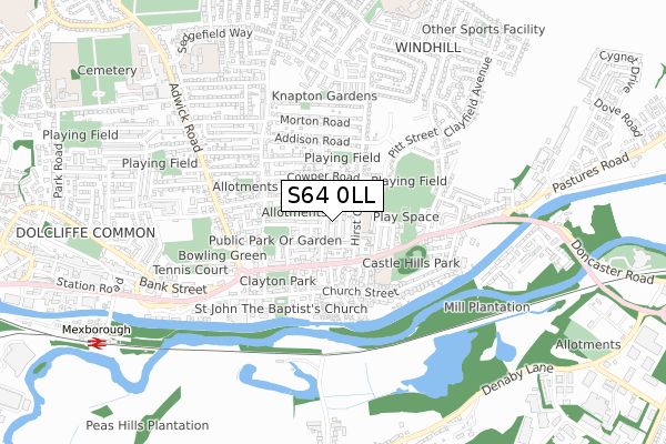 S64 0LL map - small scale - OS Open Zoomstack (Ordnance Survey)