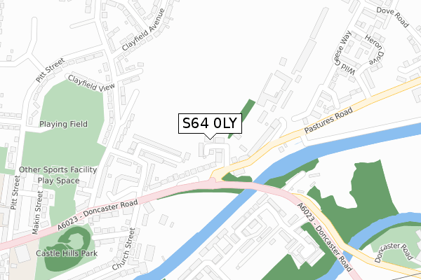 S64 0LY map - large scale - OS Open Zoomstack (Ordnance Survey)