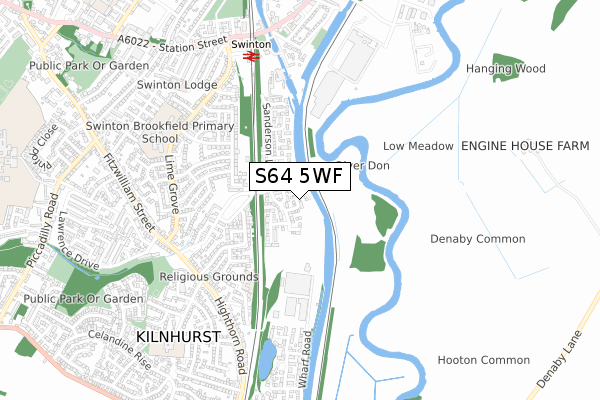 S64 5WF map - small scale - OS Open Zoomstack (Ordnance Survey)
