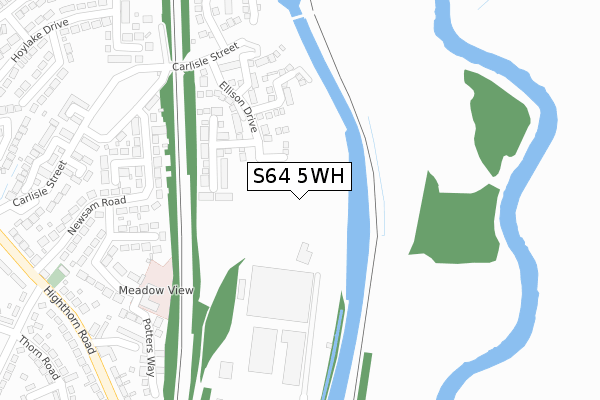 S64 5WH map - large scale - OS Open Zoomstack (Ordnance Survey)