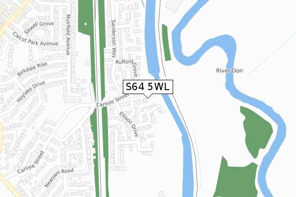 S64 5WL map - large scale - OS Open Zoomstack (Ordnance Survey)