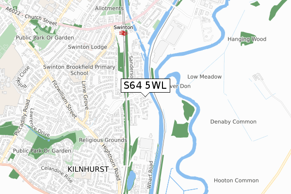 S64 5WL map - small scale - OS Open Zoomstack (Ordnance Survey)