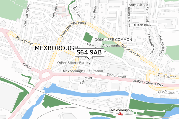 S64 9AB map - large scale - OS Open Zoomstack (Ordnance Survey)