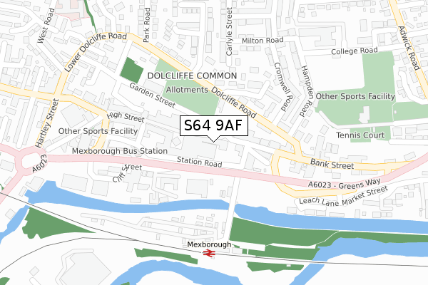 S64 9AF map - large scale - OS Open Zoomstack (Ordnance Survey)