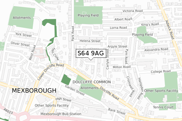 S64 9AG map - large scale - OS Open Zoomstack (Ordnance Survey)