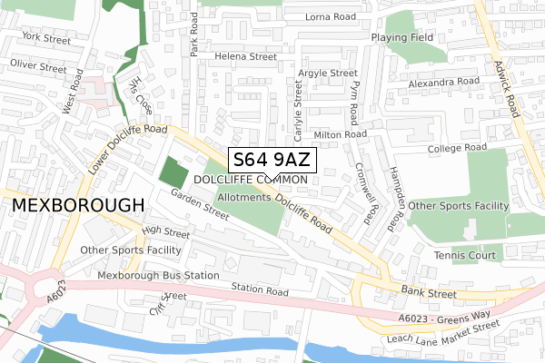 S64 9AZ map - large scale - OS Open Zoomstack (Ordnance Survey)