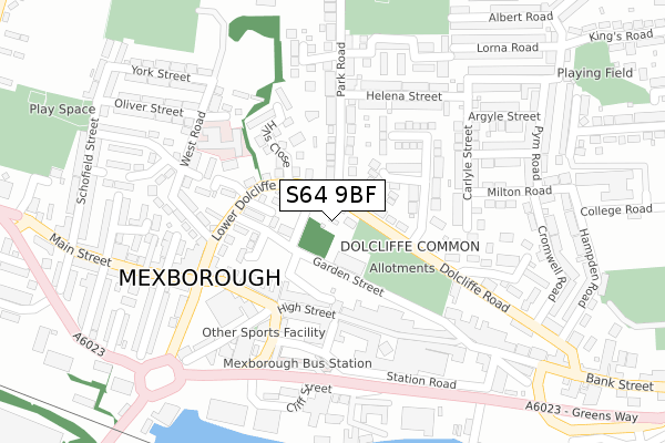 S64 9BF map - large scale - OS Open Zoomstack (Ordnance Survey)