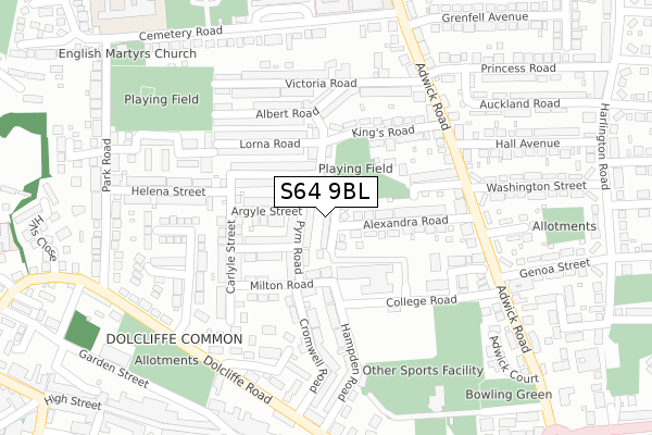 S64 9BL map - large scale - OS Open Zoomstack (Ordnance Survey)