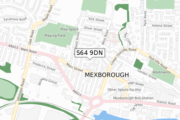 S64 9DN map - large scale - OS Open Zoomstack (Ordnance Survey)