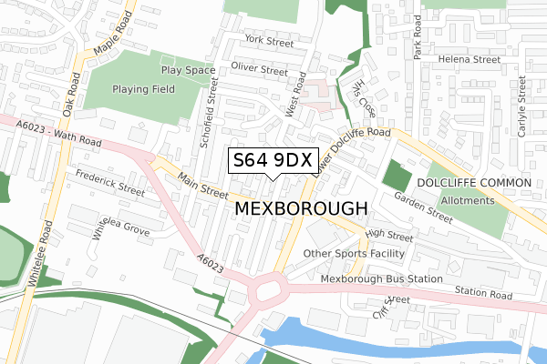 S64 9DX map - large scale - OS Open Zoomstack (Ordnance Survey)