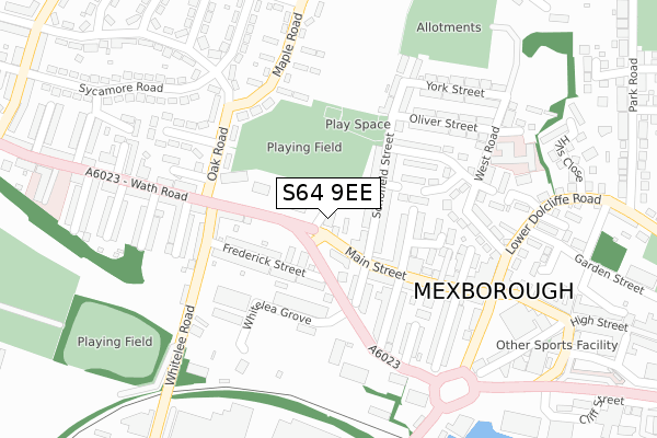 S64 9EE map - large scale - OS Open Zoomstack (Ordnance Survey)