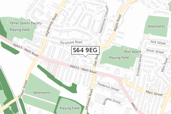 S64 9EG map - large scale - OS Open Zoomstack (Ordnance Survey)