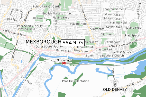 S64 9LG map - small scale - OS Open Zoomstack (Ordnance Survey)