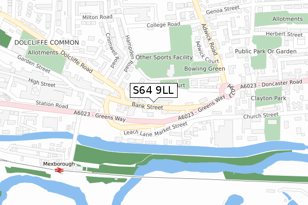 S64 9LL map - large scale - OS Open Zoomstack (Ordnance Survey)