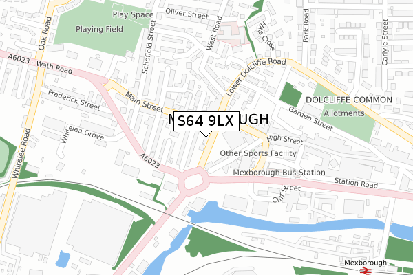 S64 9LX map - large scale - OS Open Zoomstack (Ordnance Survey)