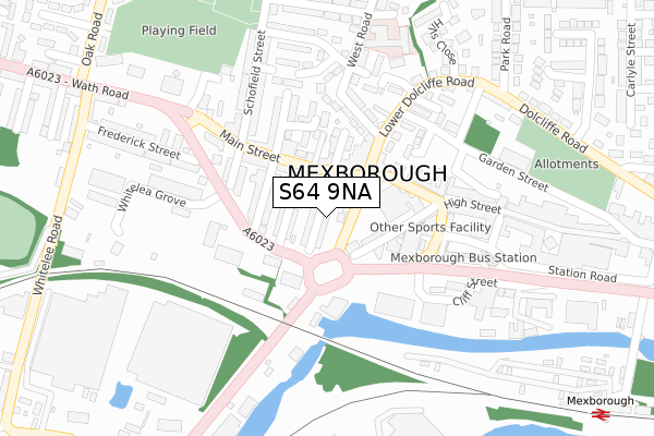 S64 9NA map - large scale - OS Open Zoomstack (Ordnance Survey)