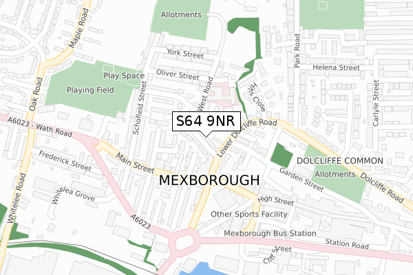 S64 9NR map - large scale - OS Open Zoomstack (Ordnance Survey)