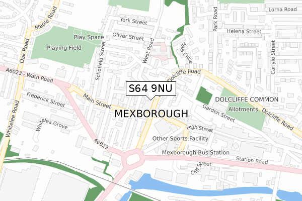 S64 9NU map - large scale - OS Open Zoomstack (Ordnance Survey)