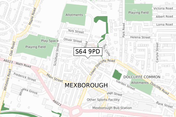 S64 9PD map - large scale - OS Open Zoomstack (Ordnance Survey)