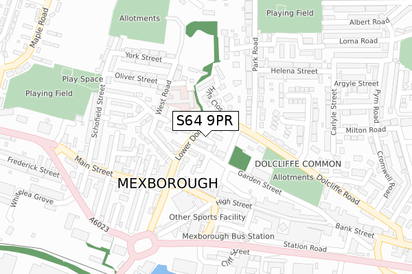 S64 9PR map - large scale - OS Open Zoomstack (Ordnance Survey)