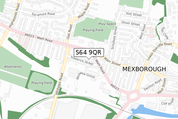 S64 9QR map - large scale - OS Open Zoomstack (Ordnance Survey)