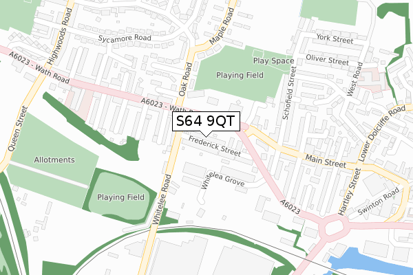 S64 9QT map - large scale - OS Open Zoomstack (Ordnance Survey)