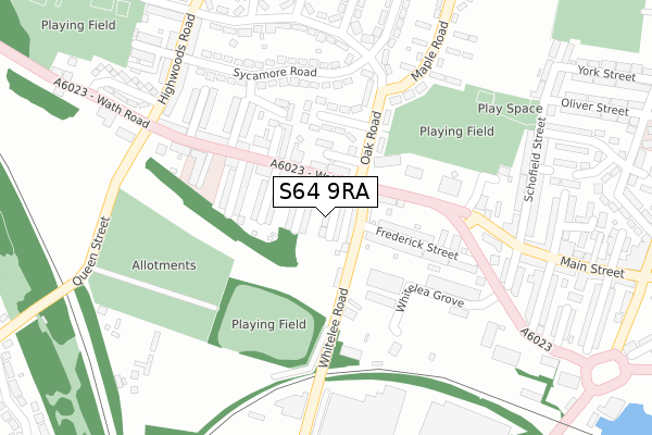 S64 9RA map - large scale - OS Open Zoomstack (Ordnance Survey)