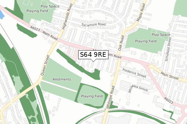 S64 9RE map - large scale - OS Open Zoomstack (Ordnance Survey)