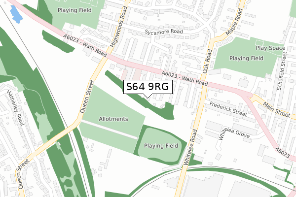 S64 9RG map - large scale - OS Open Zoomstack (Ordnance Survey)