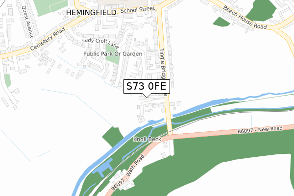 S73 0FE map - large scale - OS Open Zoomstack (Ordnance Survey)